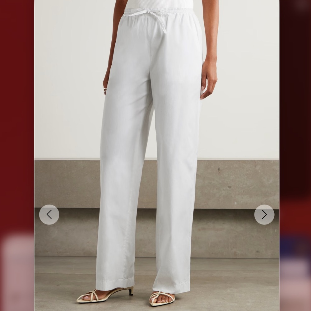 Loulou Studio White Wide-Leg Drawstring Pants NWT